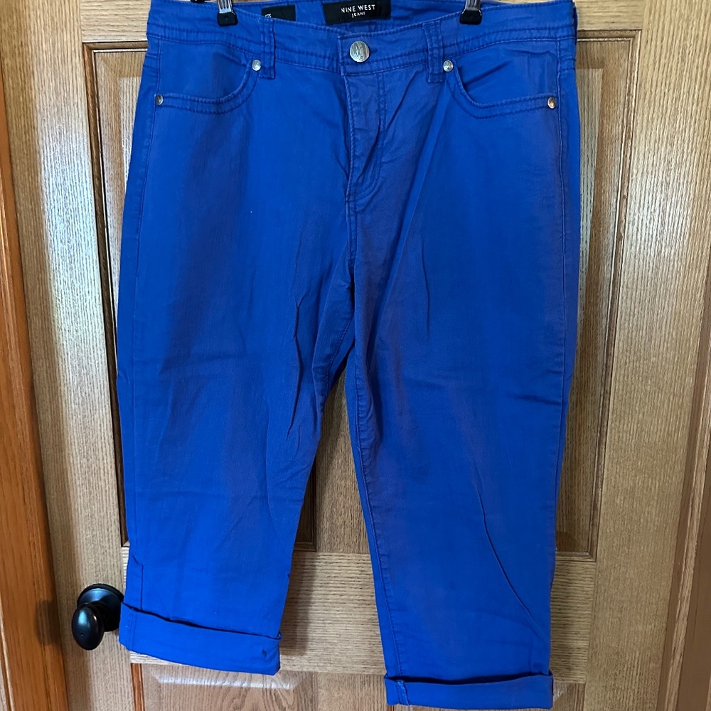 Nine West Jeans Royal Blue Capris w/Cuffs.  Size 16/33.